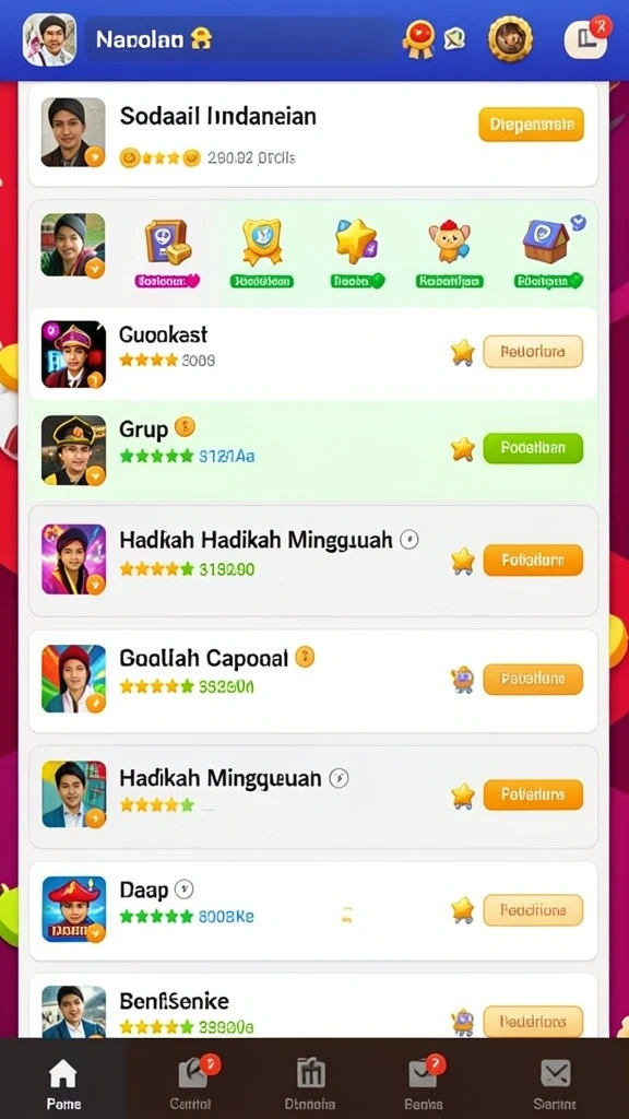 Berbagai tantangan seru untuk menguji kemampuan Anda.